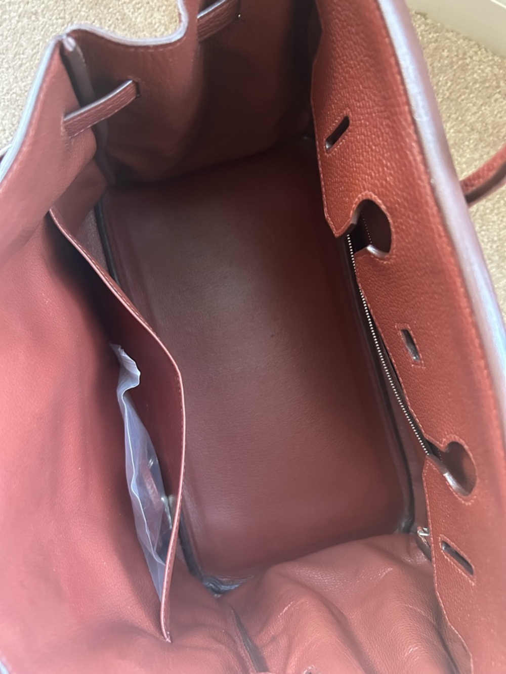 Hermes Brown Togo Leather Birkin with Palladium Hardware - Picture 5 of 10